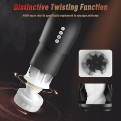 Pureros Rocket 3d Realistic Textured Electric Stroker With 5 Thrusting Rotating Modes - Black