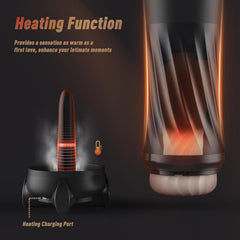Pureros Rocket 3d Realistic Textured Electric Stroker With 5 Thrusting Rotating Modes - Black