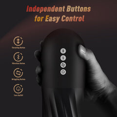 Pureros Rocket 3d Realistic Textured Electric Stroker With 5 Thrusting Rotating Modes - Black