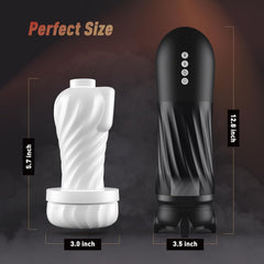 Pureros Rocket 3d Realistic Textured Electric Stroker With 5 Thrusting Rotating Modes - Black