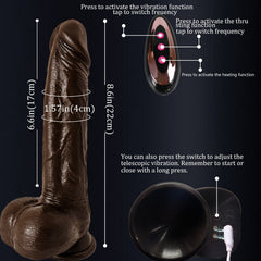 Pureros 6.6‘’ Vibrating Thrusting Swing Thick Long Lifelike Dildo With Remote Control