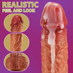 Pureros 3-in-1 Thrusting 5 Vibrations 42 ℃ Heating Realistic Non-sticky Blush Dildo 7.87 Inch