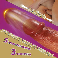 Pureros 3-in-1 Thrusting 5 Vibrations 42 ℃ Heating Realistic Non-sticky Blush Dildo 7.87 Inch