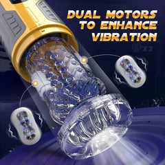 Pureros Dual Stimulation Thrusting and Rotating Vibrating Male Msturbation Toy