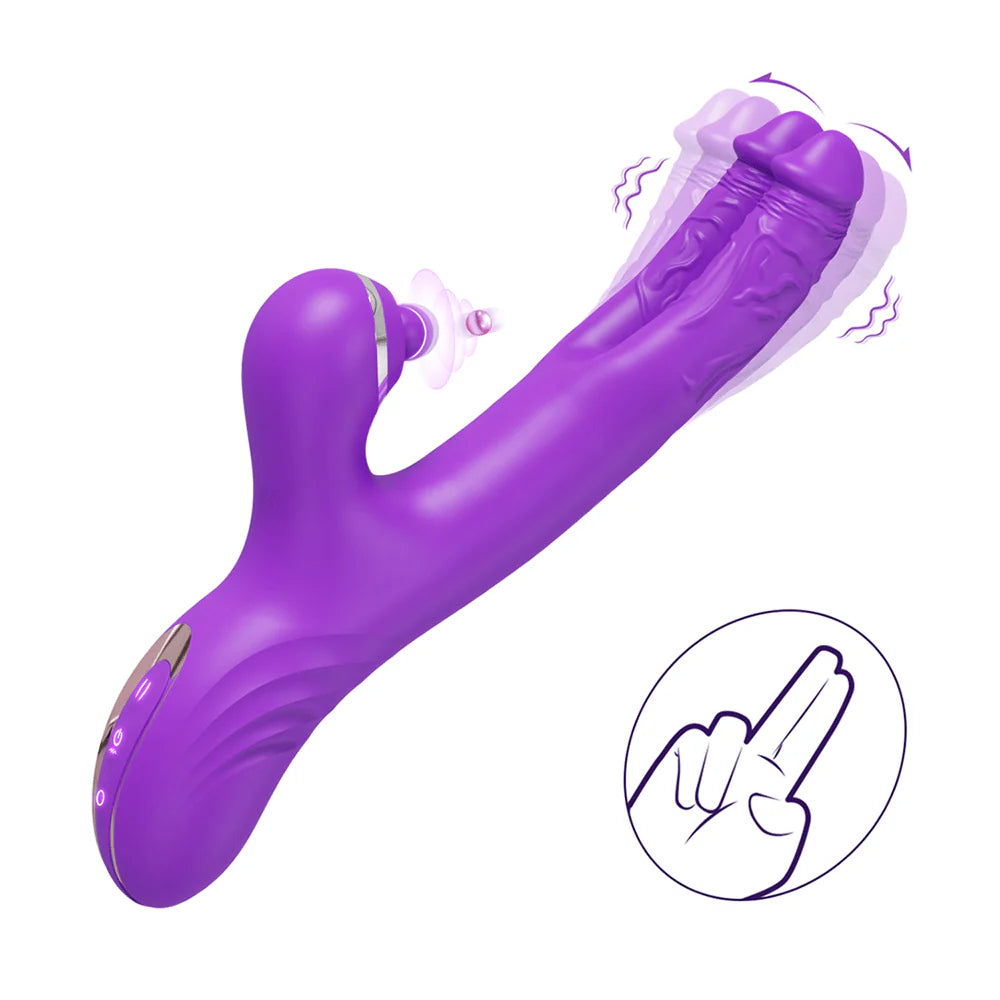 Pureros 3 In 1 Clitoris Tapping Wiggling G Spot Dildo Vibrator