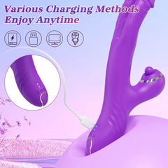 Pureros 3 In 1 Clitoris Tapping Wiggling G Spot Dildo Vibrator