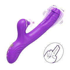 Pureros 3 In 1 Clitoris Tapping Wiggling G Spot Dildo Vibrator