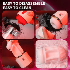 Pureros 3 In 1 Detachable Fully Automatic Tongue Licking Suction Vibration Male Stroker