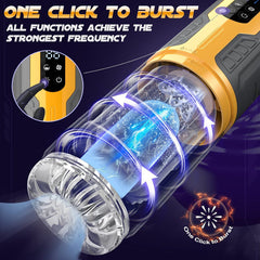 Pureros Dual Stimulation Thrusting and Rotating Vibrating Male Msturbation Toy