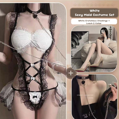 Lace Maid Costume See-through Free Sexy Lingerie