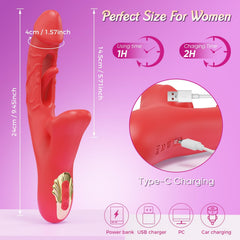Pureros KissLip 4 in 1 Mouth Biting Clit G Spot Flapping Vibrator