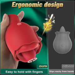 Pureros Rose Sex Toy with 360° Rotated Licking Tongue Mouth