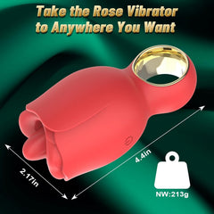 Pureros Rose Sex Toy with 360° Rotated Licking Tongue Mouth