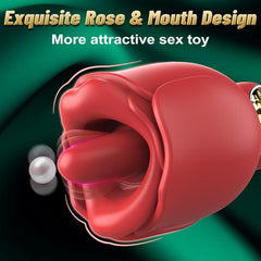 Pureros Rose Sex Toy with 360° Rotated Licking Tongue Mouth