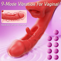 Pureros KissLip 4 in 1 Mouth Biting Clit G Spot Flapping Vibrator