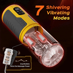Pureros Dual Stimulation Thrusting and Rotating Vibrating Male Msturbation Toy
