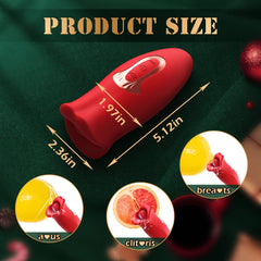 Pureros Rose Muncher 10 Biting & 10 Vibrating Modes Stimulate Nipple Clitoral Tongue Vibrator