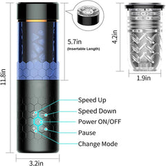 Pureros Samurai 3.0 - 10 Thrusting Spinning Telescopic And Rotating Masturbation Cup