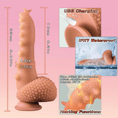 Pureros 9.06in Thrusting Monster Snail Dildo Vibrator with 3 Thrusting & 9 Vibrating Modes