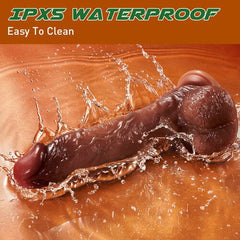 Pureros 9 Vibrating 3 Telescoping Swing Realistic Dildo Vibrator 8.86 Inch