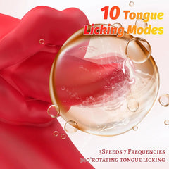 Pureros Angel Kiss 4 In 1 Rotating Tongue Licking Vibrating G-Spot Dildo Vibrator