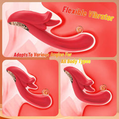 Pureros Angel Kiss 4 In 1 Rotating Tongue Licking Vibrating G-Spot Dildo Vibrator