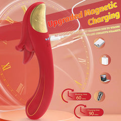 Pureros Angel Kiss 4 In 1 Rotating Tongue Licking Vibrating G-Spot Dildo Vibrator