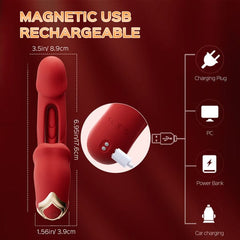 Pureros Rose Muncher Tapping G-Spot Vibrator Tongue Clitoral Stimulator