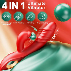 Pureros G Spot Vibrators Tongue Clitoral Stimulator Thrusting Dildo