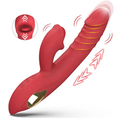 Pureros G Spot Vibrators Tongue Clitoral Stimulator Thrusting Dildo
