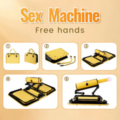 Pureros Leather Bag 1.0 Female Sex Machine Masturbation Pumping Gun With Dildos