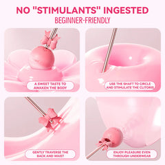 Pureros Lollipop Vibrator 10-Frequency Strong Shock Double-Headed Available Point Tide AV Stick