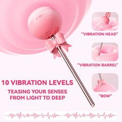 Pureros Lollipop Vibrator 10-Frequency Strong Shock Double-Headed Available Point Tide AV Stick
