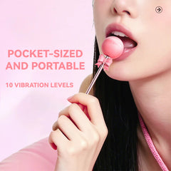 Pureros Lollipop Vibrator 10-Frequency Strong Shock Double-Headed Available Point Tide AV Stick