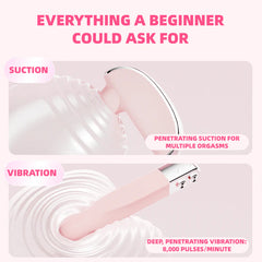 Pureros Musical Instrument Shape Discreet 2-in-1 Clitoral Suction Vibrator