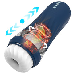 Pureros Rocket 3d Realistic Textured Electric Stroker With 5 Thrusting Rotating Modes - Blue