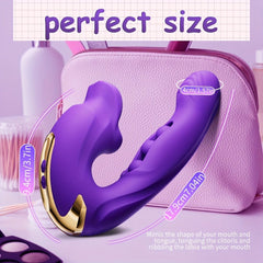 Pureros Rose Muncher Clitoris Biting Rolling Ball G Spot Vibrator