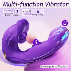 Pureros Rose Muncher Clitoris Biting Rolling Ball G Spot Vibrator