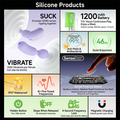 Pureros Pinch Dog Pressure Sucking Vibrator plus AV Stick Set