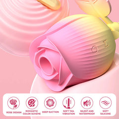 Pureros Rose Hand-Held Sucking Vibrating Vibrator