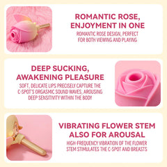 Pureros Rose Hand-Held Sucking Vibrating Vibrator