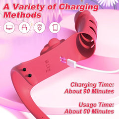 Pureros Rose Finger Vibrator 2 in 1 Finger Vibrator 9 Modes G - Spot Stimulation Waterproof