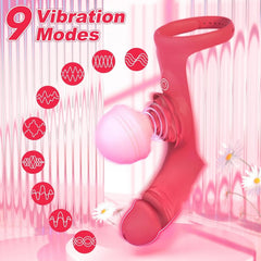Pureros Rose Finger Vibrator 2 in 1 Finger Vibrator 9 Modes G - Spot Stimulation Waterproof