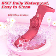 Pureros Rose Finger Vibrator 2 in 1 Finger Vibrator 9 Modes G - Spot Stimulation Waterproof