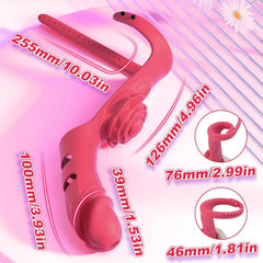 Pureros Rose Finger Vibrator 2 in 1 Finger Vibrator 9 Modes G - Spot Stimulation Waterproof
