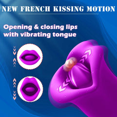 Pureros Rose Muncher 10 Biting & 10 Vibrating Modes Stimulate Nipple Clitoral Tongue Vibrator