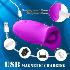 Pureros Rose Muncher 10 Biting & 10 Vibrating Modes Stimulate Nipple Clitoral Tongue Vibrator