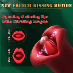 Pureros Rose Muncher Vibrator With Stick 10 Vibration Modes And 10 French Kissing Modes
