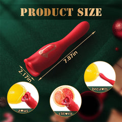 Pureros Rose Muncher Vibrator With Stick 10 Vibration Modes And 10 French Kissing Modes
