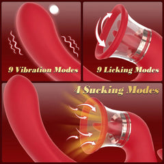Pureros Sandra Tongue Licking Vacuum Suction Clitoral G-spot Vibrator